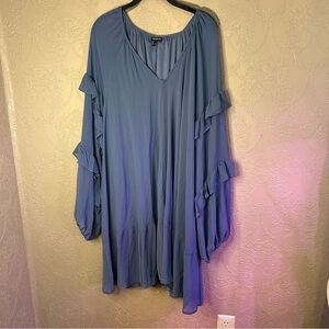 Flowy Blue Ruffle Sleeve Dress Torrid flowy 4